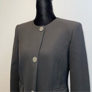 ZARA Tailored Black Coat Minimal Button Front Size M (Fits Small)